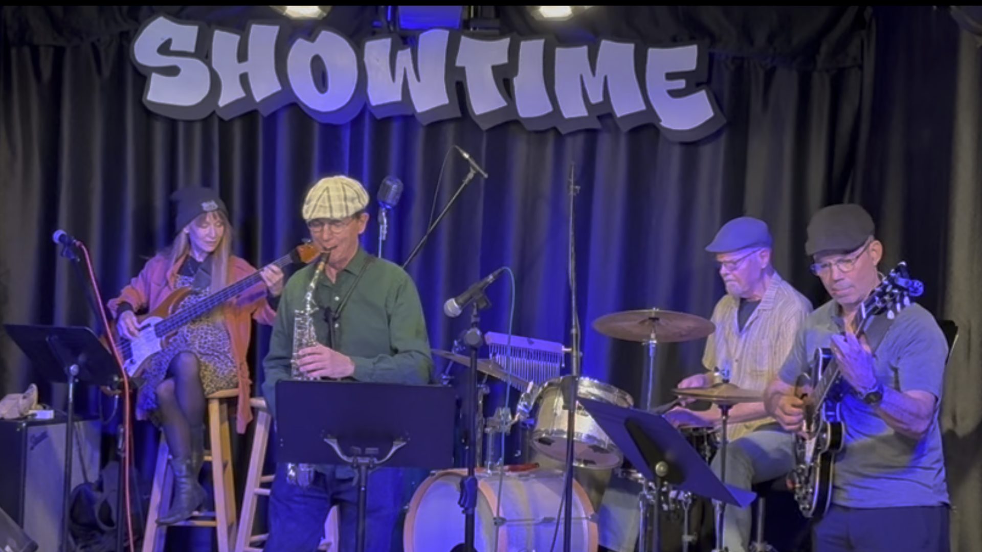 Curt Bergmann on alto saxophone with Take Your Time at Showtime Studio and Coffee